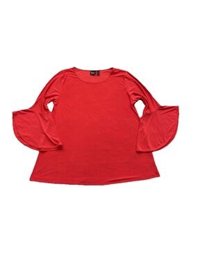 Women With Control Size L Liquid Knit Bell Sleeve Blouse Glazed Ginger NWOT